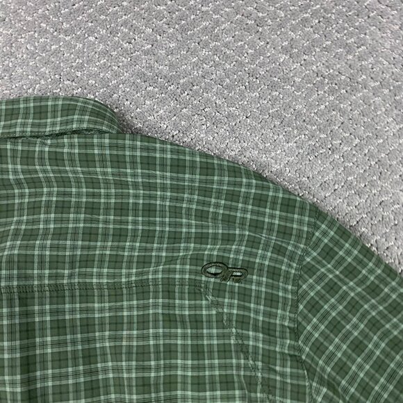 Outdoor Research Astroman Sun Shirt Men's XL Green Plaid Long Sleeve Hiking - Picture 6 of 13